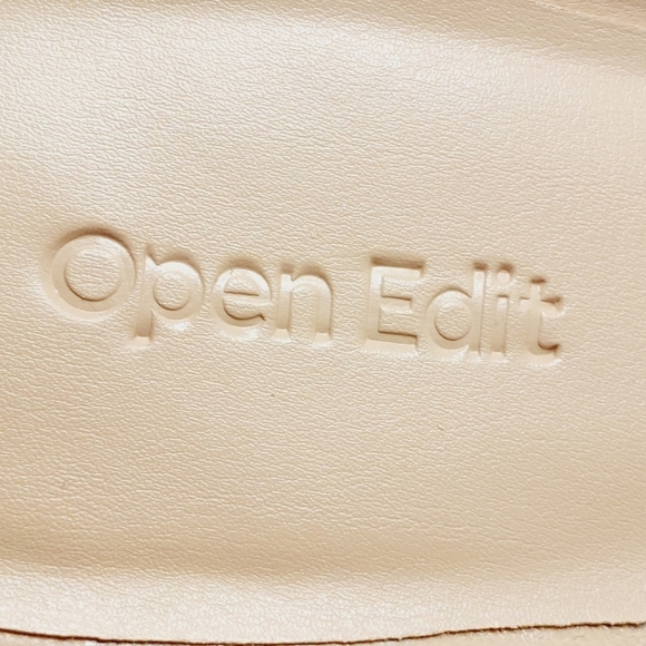 New Open Edit Saydee Beige Block Heel Slip On Square Toe Sandals D283 - Picture 10 of 15